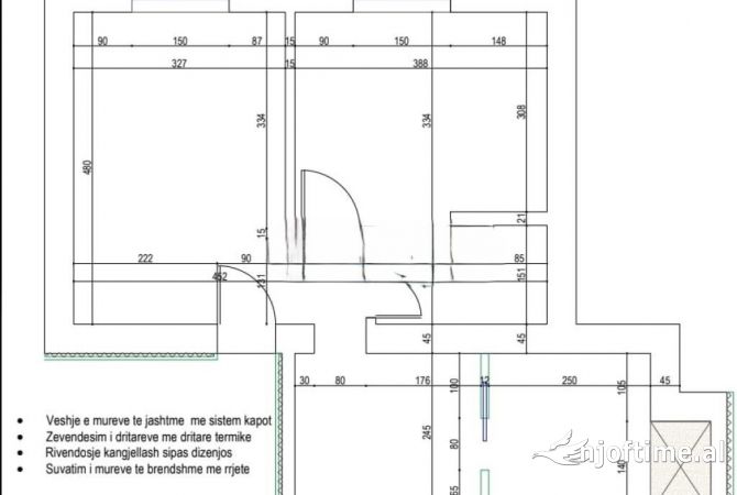 Shtepi ne shitje Apartament ne Tirane, 2+1, Mobilimi Bosh, pa mobiluar, Pagesa 103,000  Euro.