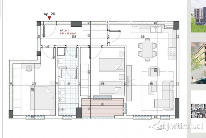 Shtepi ne shitje 2+1 ne Tirane - 80,000 Euro