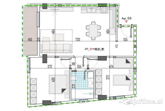Shtepi ne shitje 2+1 ne Tirane - 103,800 Euro