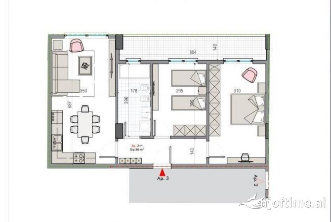 Shtepi ne shitje 2+1 ne Tirane - 88,000 Euro