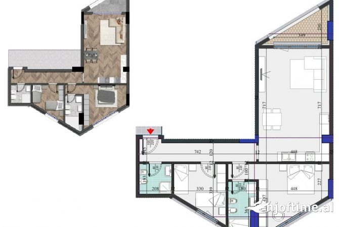 Shtepi ne shitje 2+1 ne Tirane - 199,000 Euro