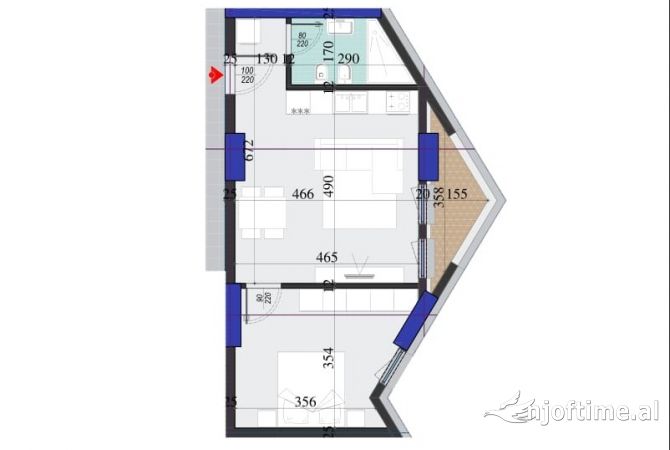 Shtepi ne shitje 1+1 ne Tirane - 118,000 Euro