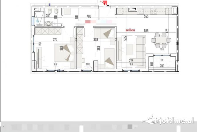 Shtepi ne shitje 2+1 ne Tirane - 90,000 Euro