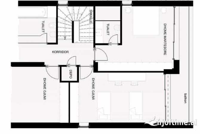Shtepi ne shitje Apartament ne Tirane, 3+1, Mobilimi Bosh, pa mobiluar, Pagesa 369,000  Euro.