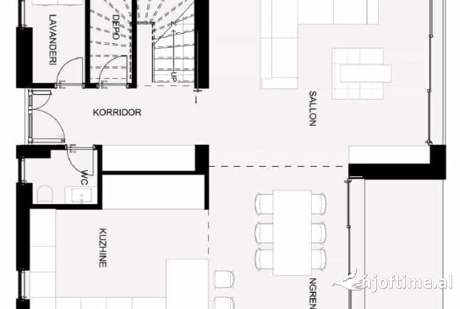 Shtepi ne shitje Apartament ne Tirane, 3+1, Mobilimi Bosh, pa mobiluar, Pagesa 369,000  Euro.