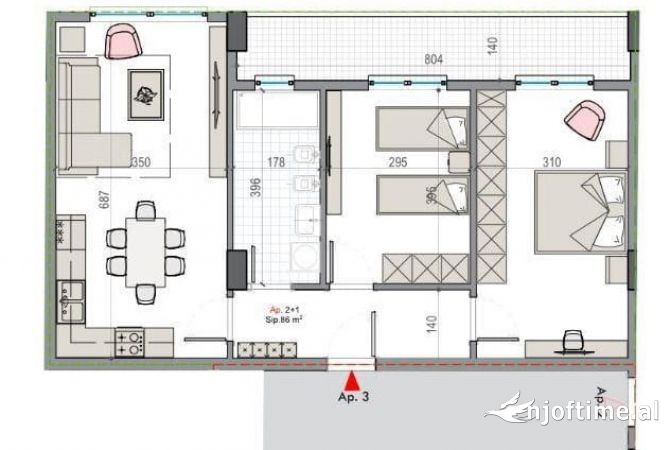 Shtepi ne shitje 2+1 ne Tirane - 85,000 Euro