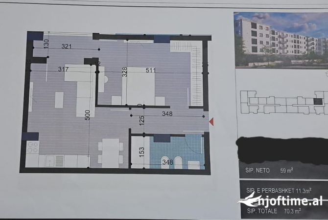 Shtepi ne shitje 1+1 ne Tirane - 57,700 Euro