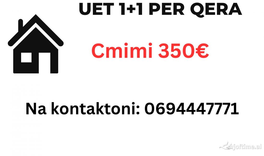 Shtepi me qera Apartament ne Tirane, 1+1, Mobilimi E mobiluar, Pagesa 350  Euro.