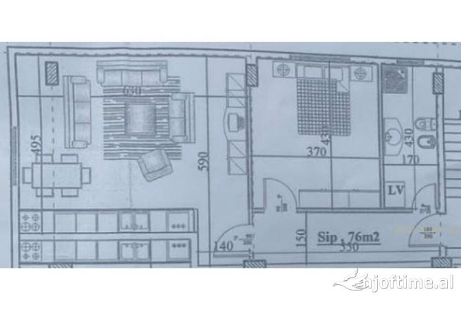 Shtepi ne shitje Apartament ne Tirane, 1+1, Mobilimi Bosh, pa mobiluar, Pagesa 115,000  Euro.