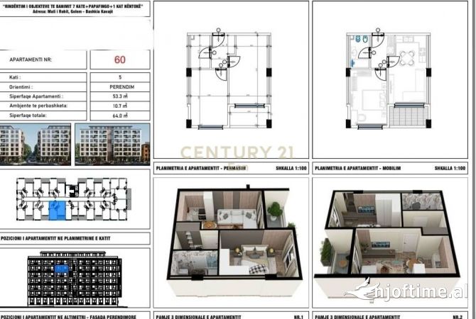 Shtepi ne shitje 1+1 ne Durres - 73,000 Euro
