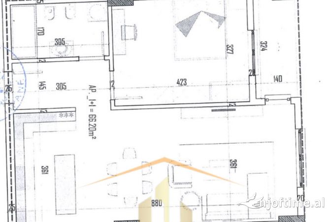 Shtepi ne shitje Apartament ne Tirane, 1+1, Mobilimi Bosh, pa mobiluar, Pagesa 69,111  Euro.