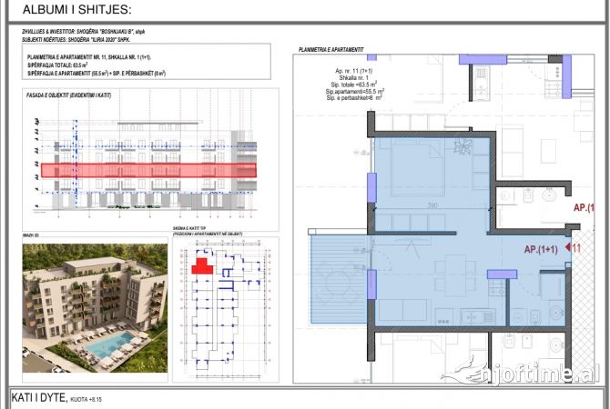 Shtepi ne shitje Apartament ne Durres, 1+1, Mobilimi Bosh, pa mobiluar, Pagesa 61,600  Euro.