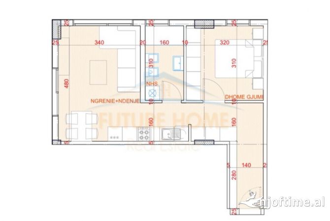 Shtepi ne shitje Apartament ne Tirane, 1+1, Mobilimi Bosh, pa mobiluar, Pagesa 82,922  Euro.
