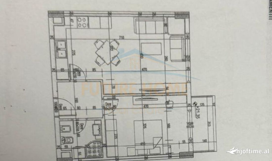 Shtepi ne shitje Apartament ne Tirane, 1+1, Mobilimi Bosh, pa mobiluar, Pagesa 89,500  Euro.