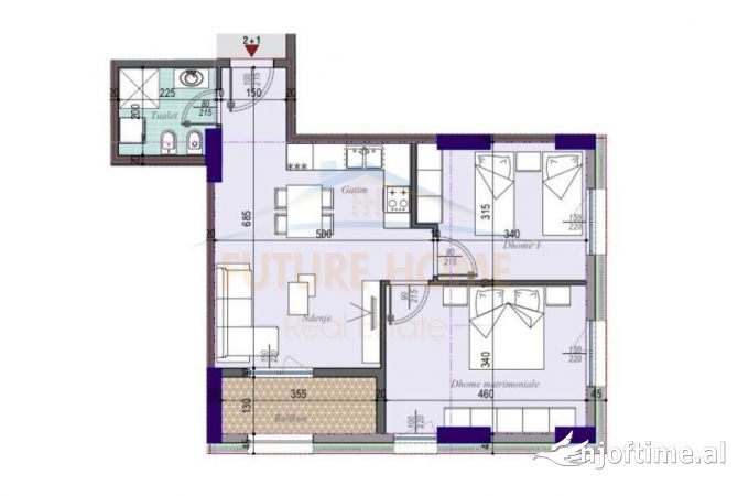 Shtepi ne shitje 2+1 ne Tirane - 102,000 Euro