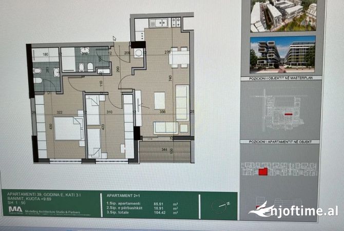 Shtepi ne shitje 2+1 ne Tirane - 104,000 Euro