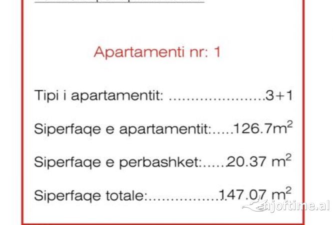 Shtepi ne shitje Apartament ne Tirane, 3+1, Mobilimi Bosh, pa mobiluar, Pagesa 235,200  Euro.