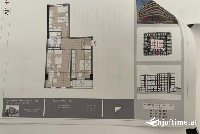 Shtepi ne shitje Apartament ne Tirane, 2+1, Mobilimi Bosh, pa mobiluar, Pagesa 94,000  Euro.