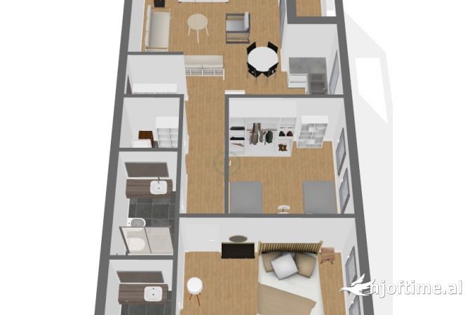 Shtepi ne shitje Apartament ne Tirane, 2+1, Mobilimi Bosh, pa mobiluar, Pagesa 116,500  Euro.