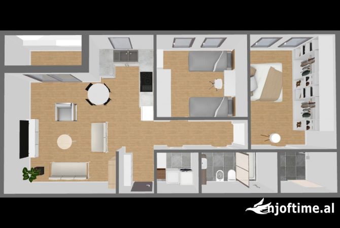 Shtepi ne shitje Apartament ne Tirane, 2+1, Mobilimi Bosh, pa mobiluar, Pagesa 116,500  Euro.