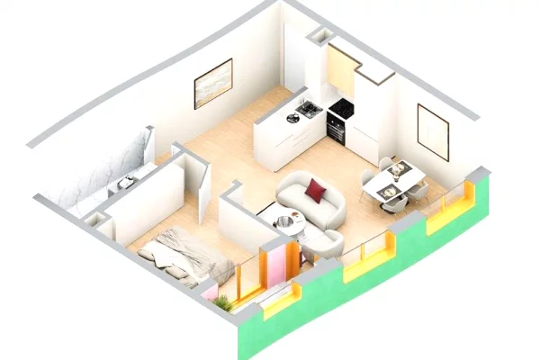 Shtepi ne shitje Apartament ne Tirane, 1+1, Mobilimi E mobiluar, Pagesa 126,000  Euro.