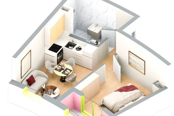 Shtepi ne shitje Apartament ne Tirane, 1+1, Mobilimi Bosh, pa mobiluar, Pagesa 89,000  Euro.