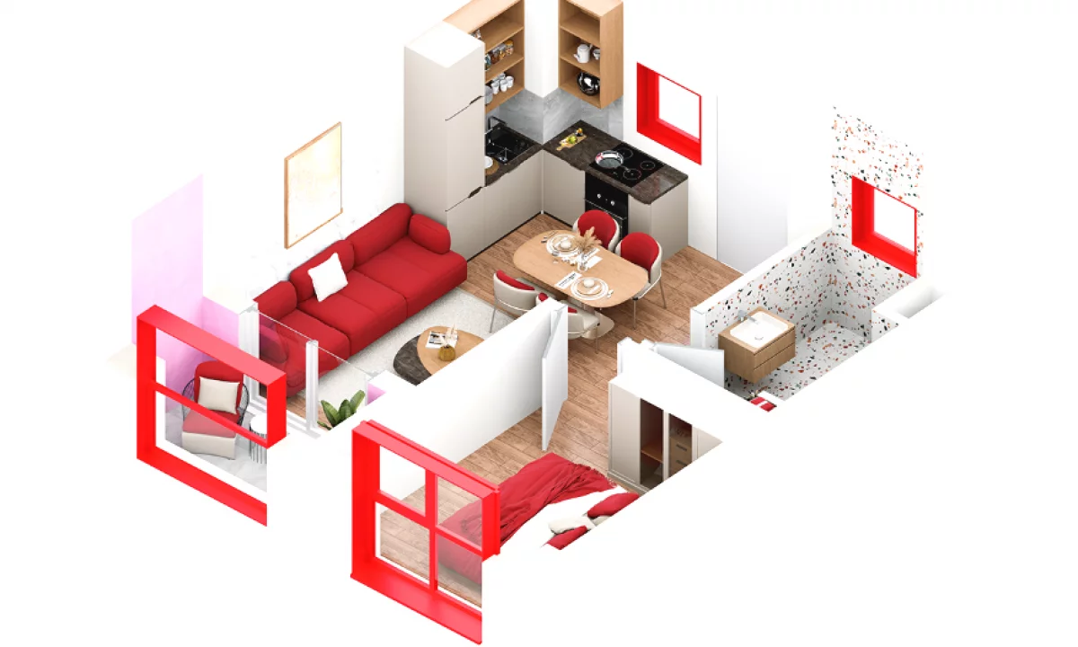 Shtepi ne shitje Apartament ne Tirane, 1+1, Mobilimi Bosh, pa mobiluar, Pagesa 113,000  Euro.