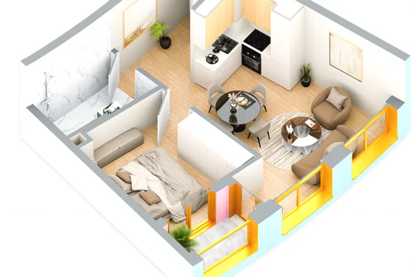 Appartamento in vendita a Tirana 1+1, Vuoto