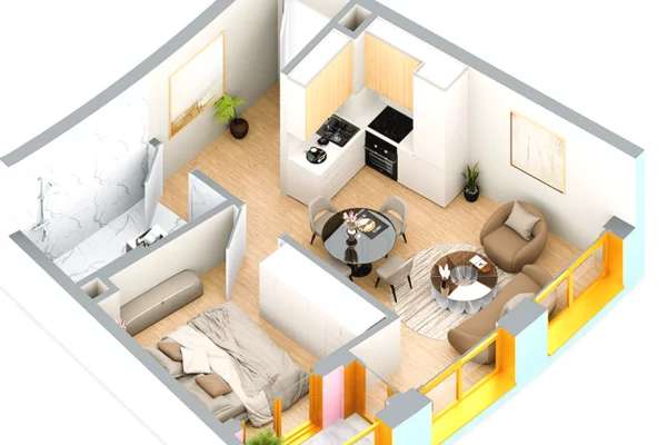 Apartment for sale in Tirana 1+1, Emty