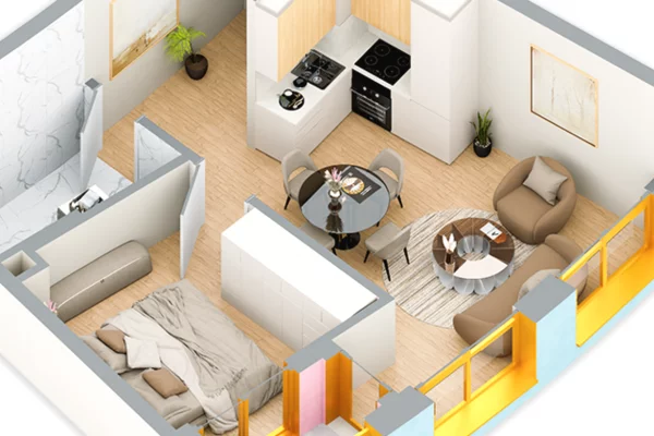 Shtepi ne shitje Apartament ne Tirane, 1+1, Mobilimi Bosh, pa mobiluar, Pagesa 110,000  Euro.