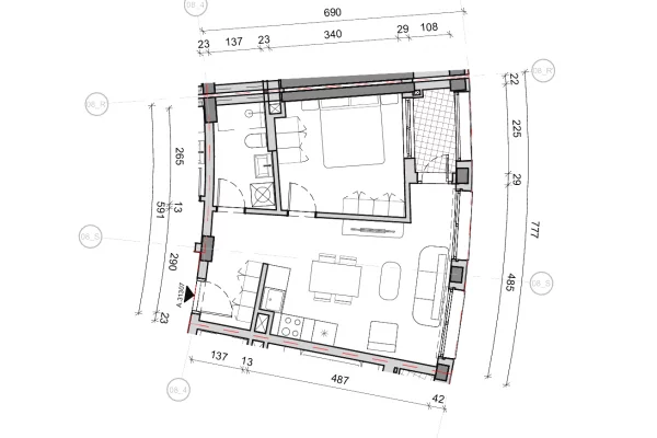 Appartamento in vendita a Tirana 1+1, Vuoto