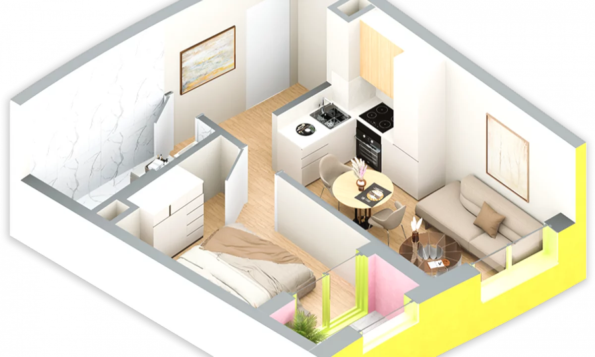 Appartamento in vendita a Tirana 1+1, Vuoto