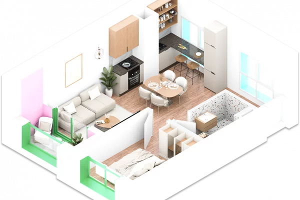 Apartment for sale in Tirana 1+1, Emty