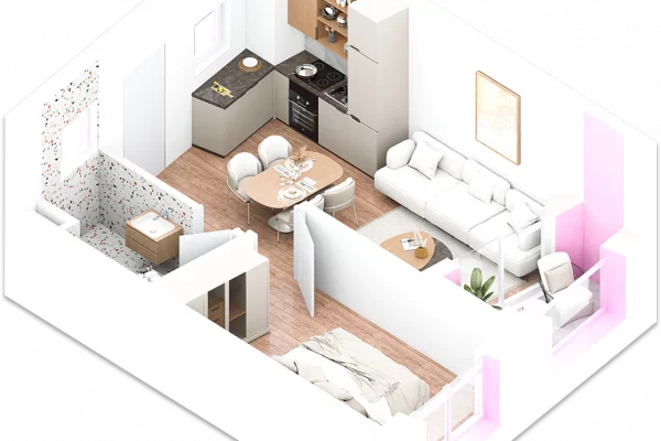 Apartment for sale in Tirana 1+1, Emty