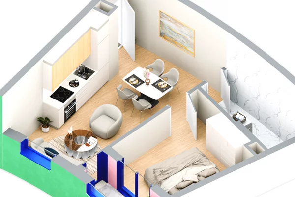 Apartment for sale in Tirana 1+1, Emty