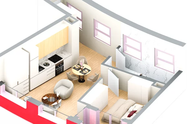 Apartment for sale in Tirana 1+1, Emty