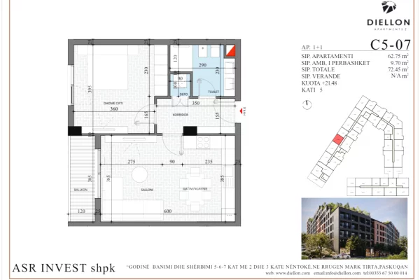 Shtepi ne shitje 1+1 ne Tirane - 79,700 Euro