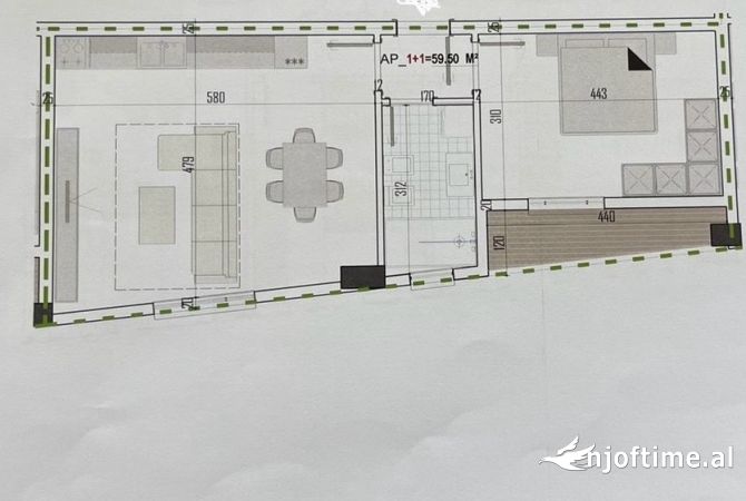 Shtepi ne shitje 1+1 ne Tirane - 68,500 Euro