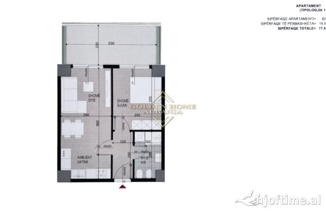 Shtepi ne shitje Apartament ne Tirane, 1+1, Mobilimi Bosh, pa mobiluar, Pagesa 108,500  Euro.