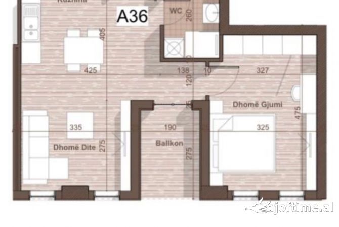 Shtepi ne shitje 1+1 ne Tirane - 76,000 Euro