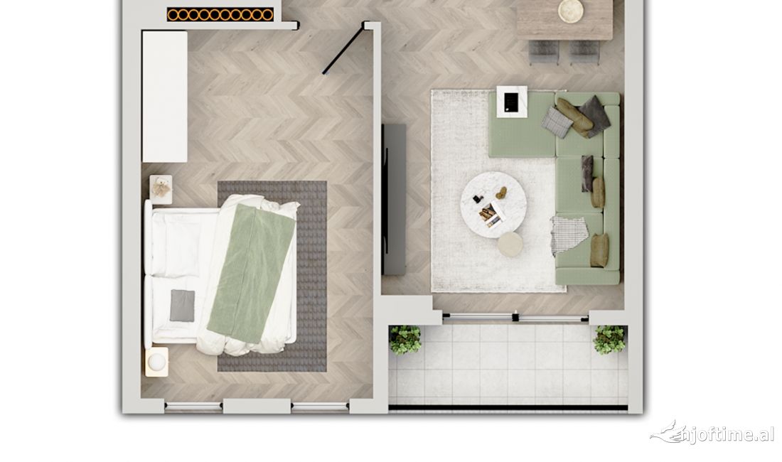 Shtepi me qera Apartament ne Tirane, 1+1, Mobilimi Pjeserisht e mobiluar, Pagesa 30,000  Leke.