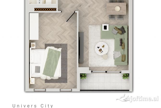 Shtepi me qera 1+1 ne Tirane - 30,000 Leke