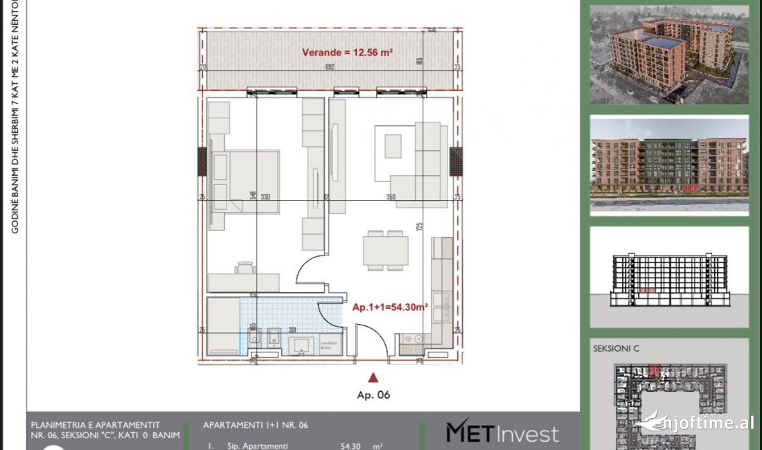 Shtepi ne shitje Apartament ne Tirane, 1+1, Mobilimi Bosh, pa mobiluar, Pagesa 61,500  Euro.