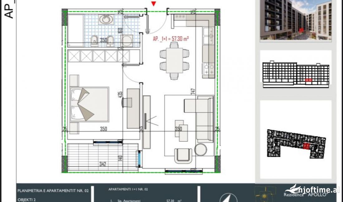 Shtepi ne shitje Apartament ne Tirane, 2+1, Mobilimi Bosh, pa mobiluar, Pagesa 63,000  Euro.