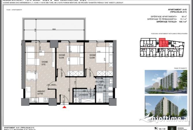 Shtepi ne shitje 2+1 ne Tirane - 140,000 Euro