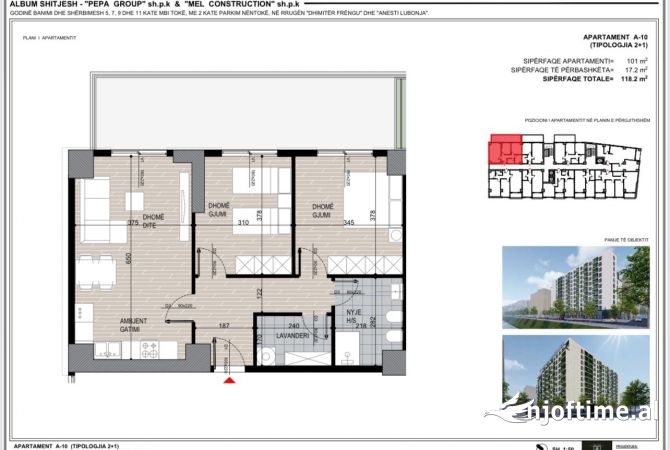 Shtepi ne shitje 2+1 ne Tirane - 159,500 Euro