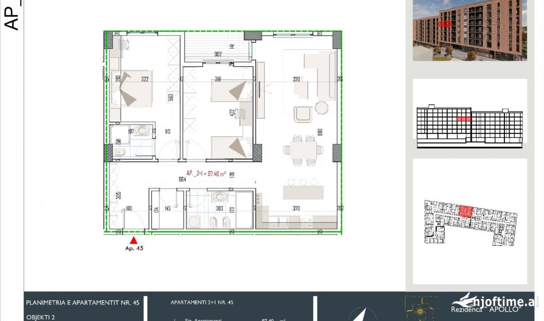 Shtepi ne shitje Apartament ne Tirane, 2+1, Mobilimi Bosh, pa mobiluar, Pagesa 107,000  Euro.