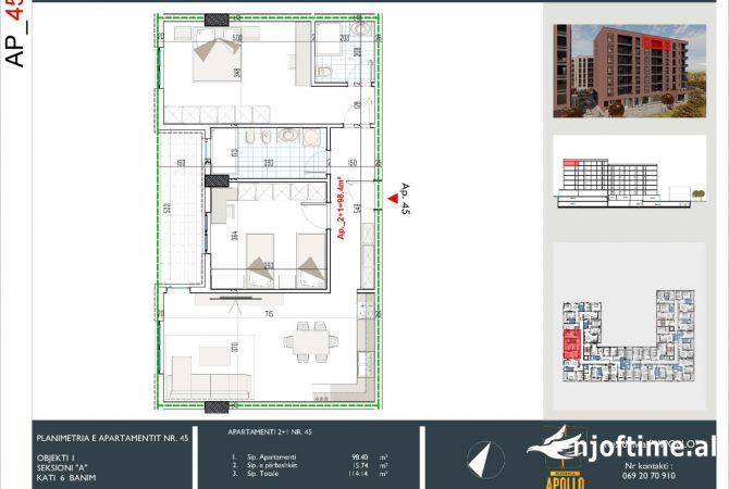 Shtepi ne shitje 2+1 ne Tirane - 108,400 Euro