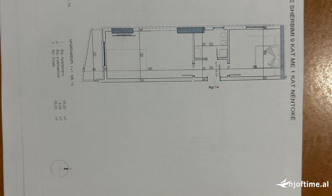Shtepi ne shitje Apartament ne Tirane, 1+1, Mobilimi Bosh, pa mobiluar, Pagesa 73,000  Euro.