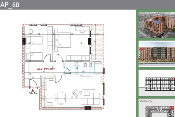 House for Sale 2+1 in Tirana - 120,000 Euro